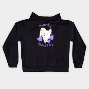 Pomsky Momsky White Haired Pomsky Mom Kids Hoodie